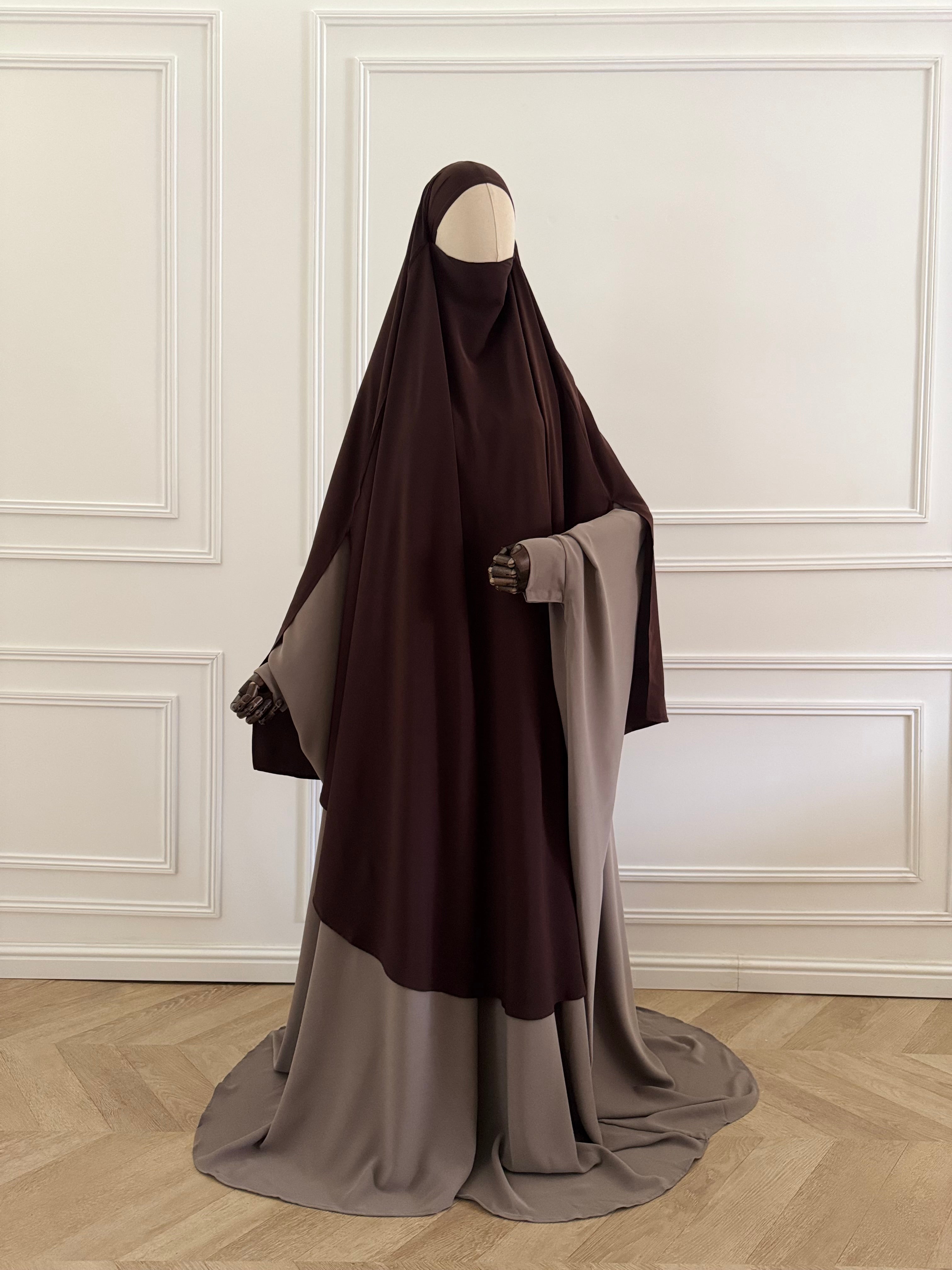 Maxi Khimar Huriya Dark brown