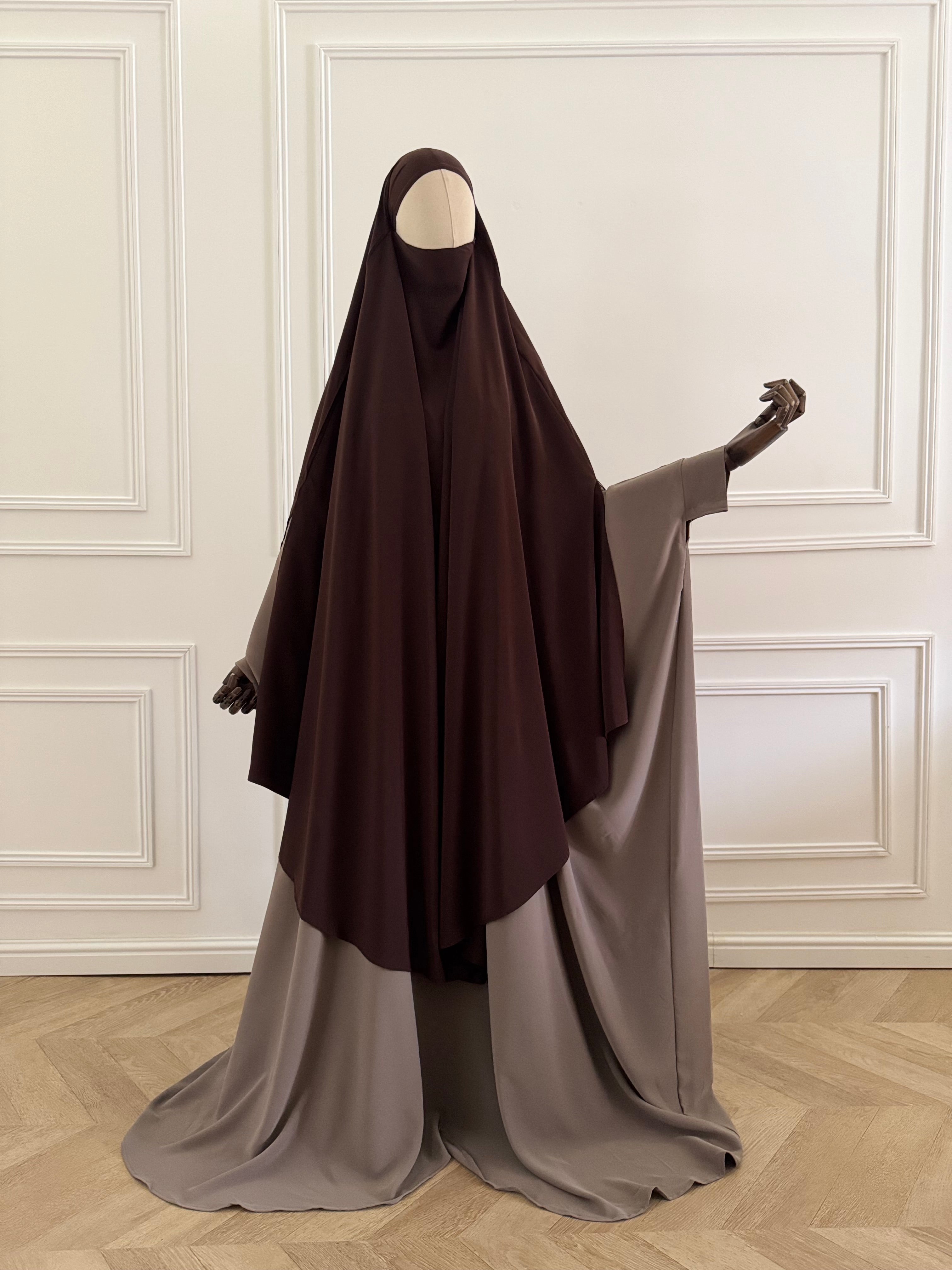 Maxi Khimar Huriya Dark brown