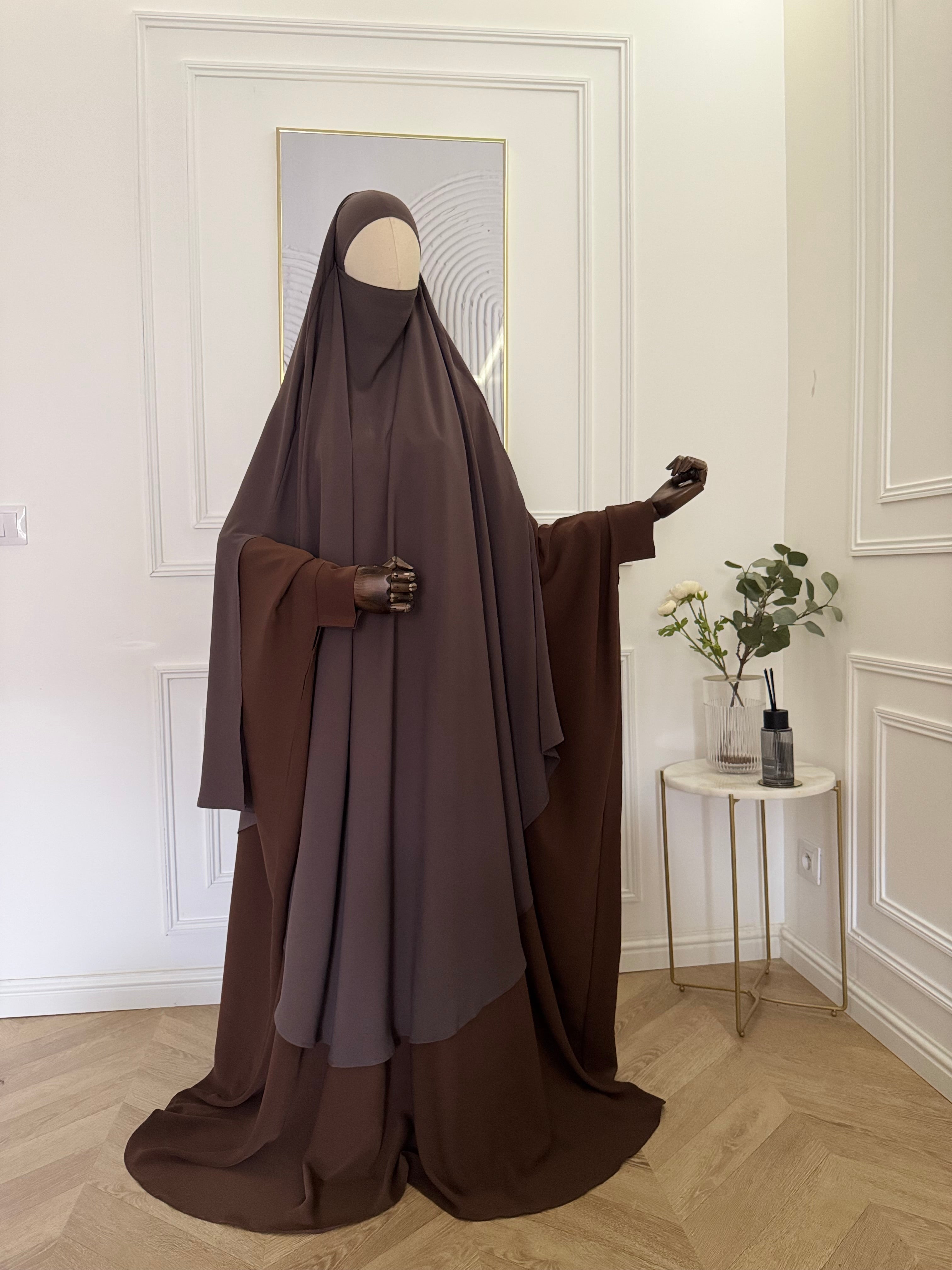 Maxi Khimar Huriya Taupe