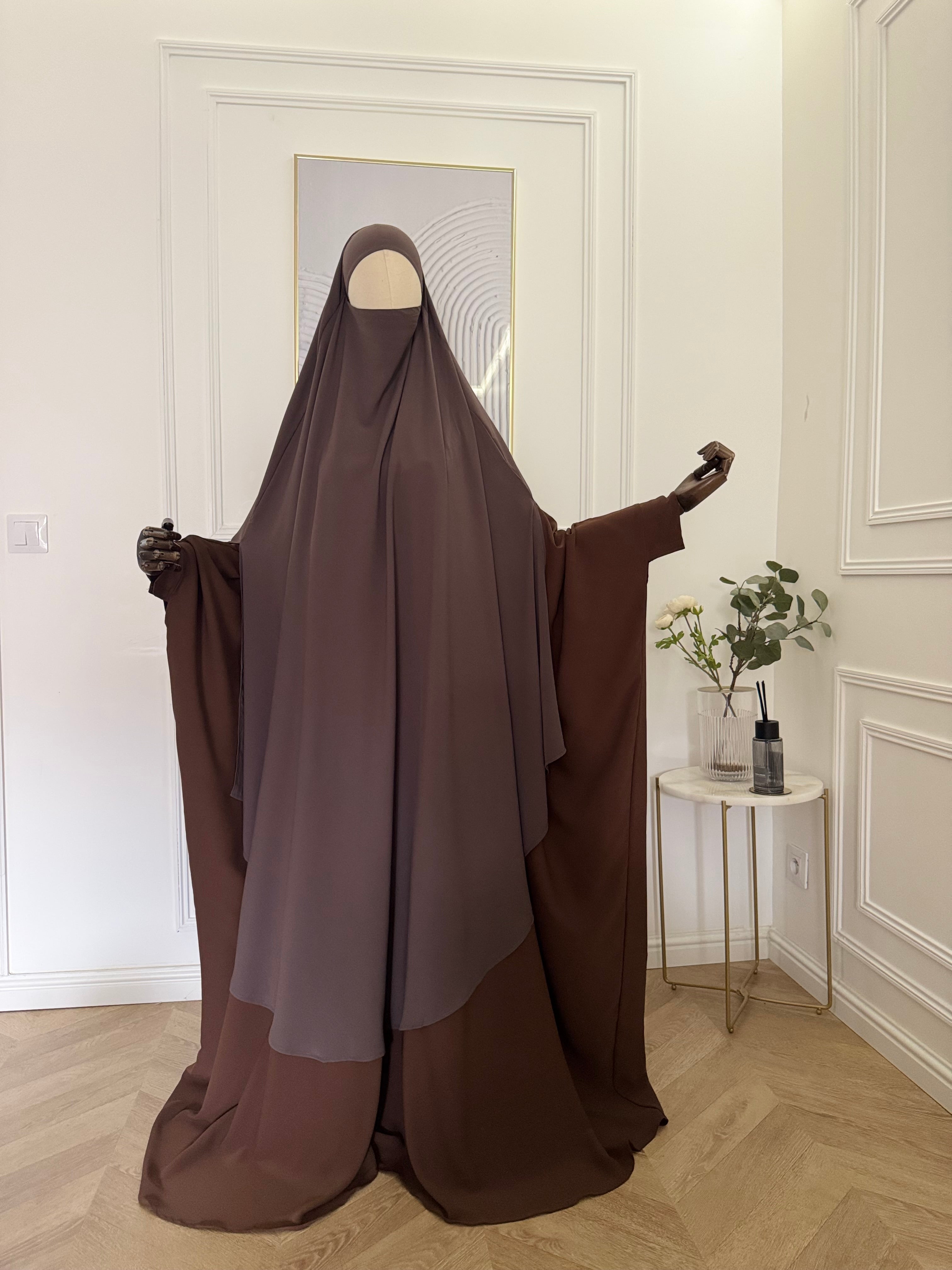 Maxi Khimar Huriya Taupe