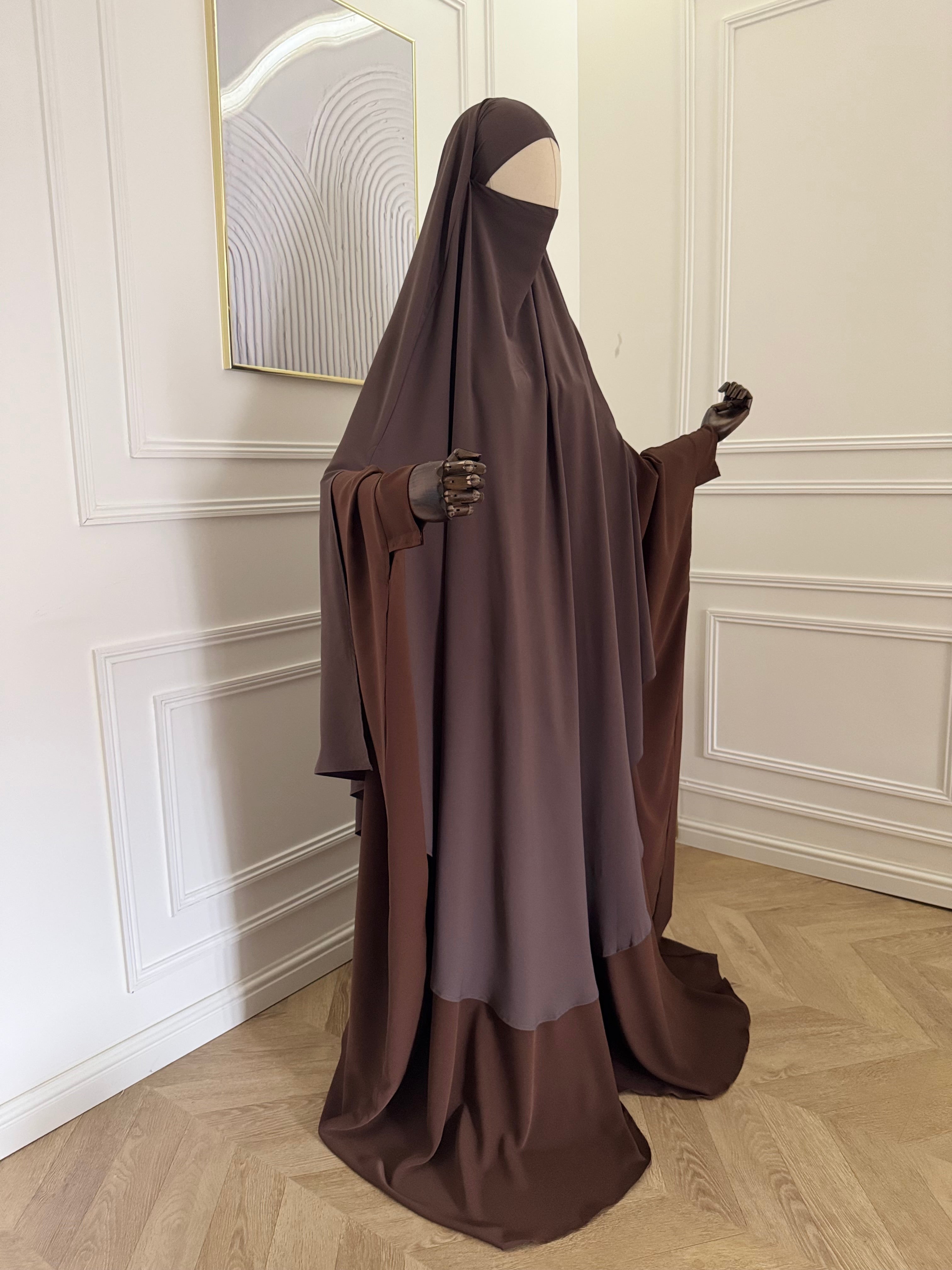 Maxi Khimar Huriya Taupe