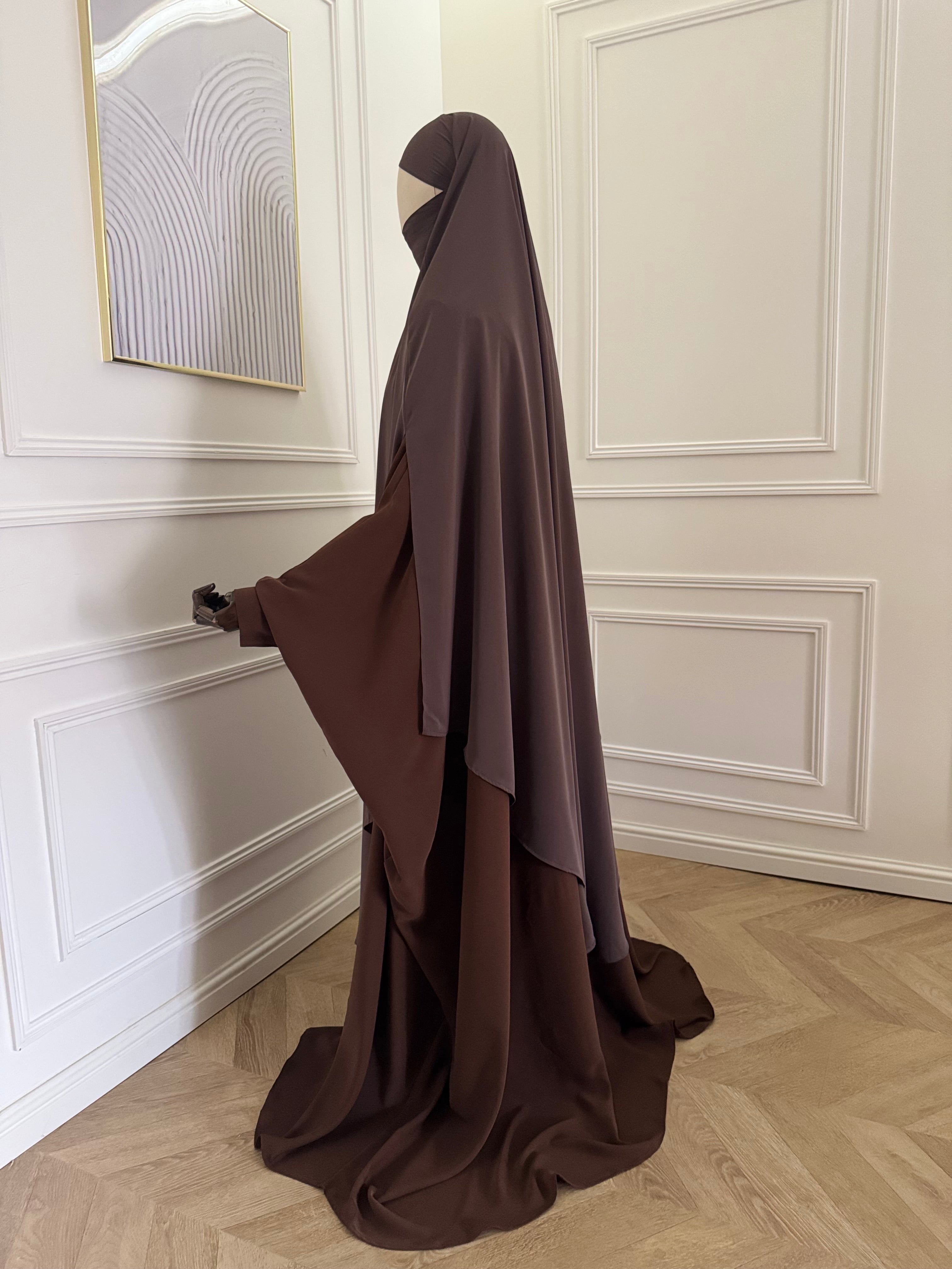 Maxi Khimar Huriya Taupe